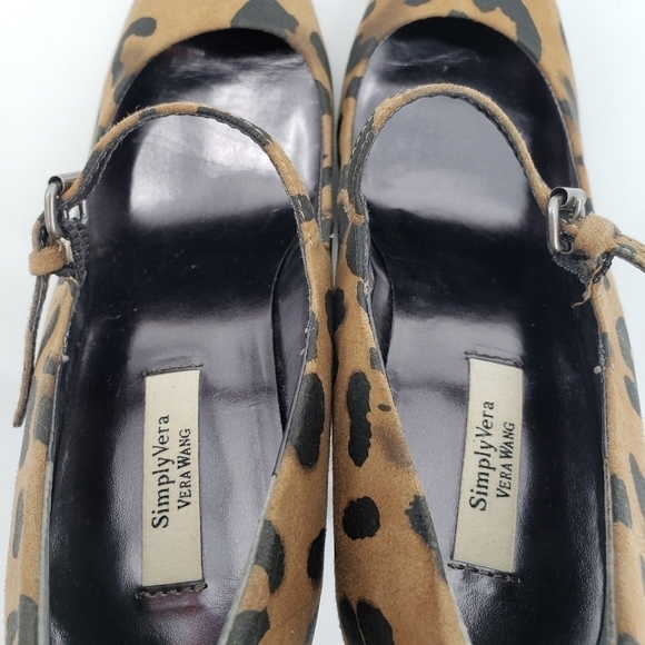 𝅺Simply Vera Vera Wang Leopard Print High Heel Platform Shoes, Size 8M - Picture 9 of 9
